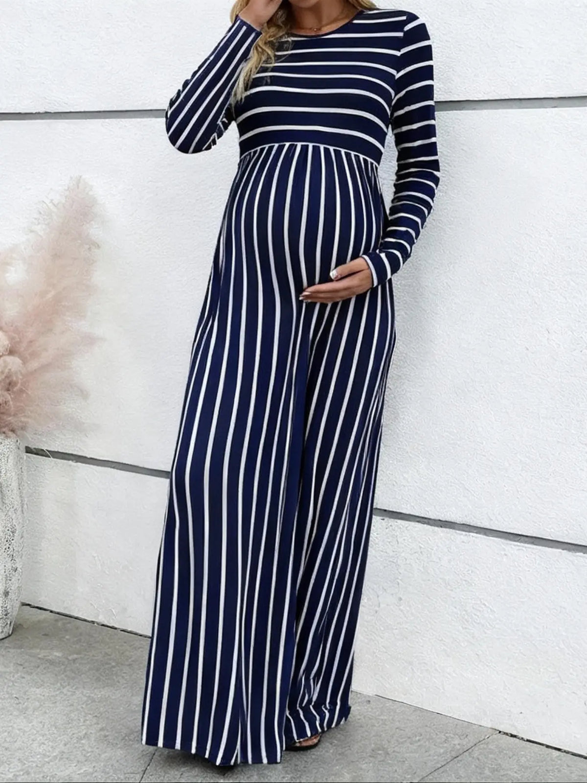 Stripped Maternity Dress