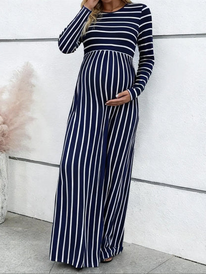 Stripped Maternity Dress