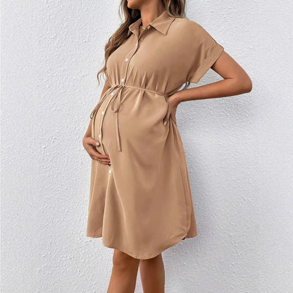 MIA BUMP™ Madison Button-Down Maternity Summer Dress