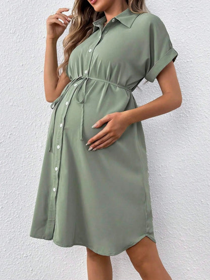 MIA BUMP™ Madison Button-Down Maternity Summer Dress